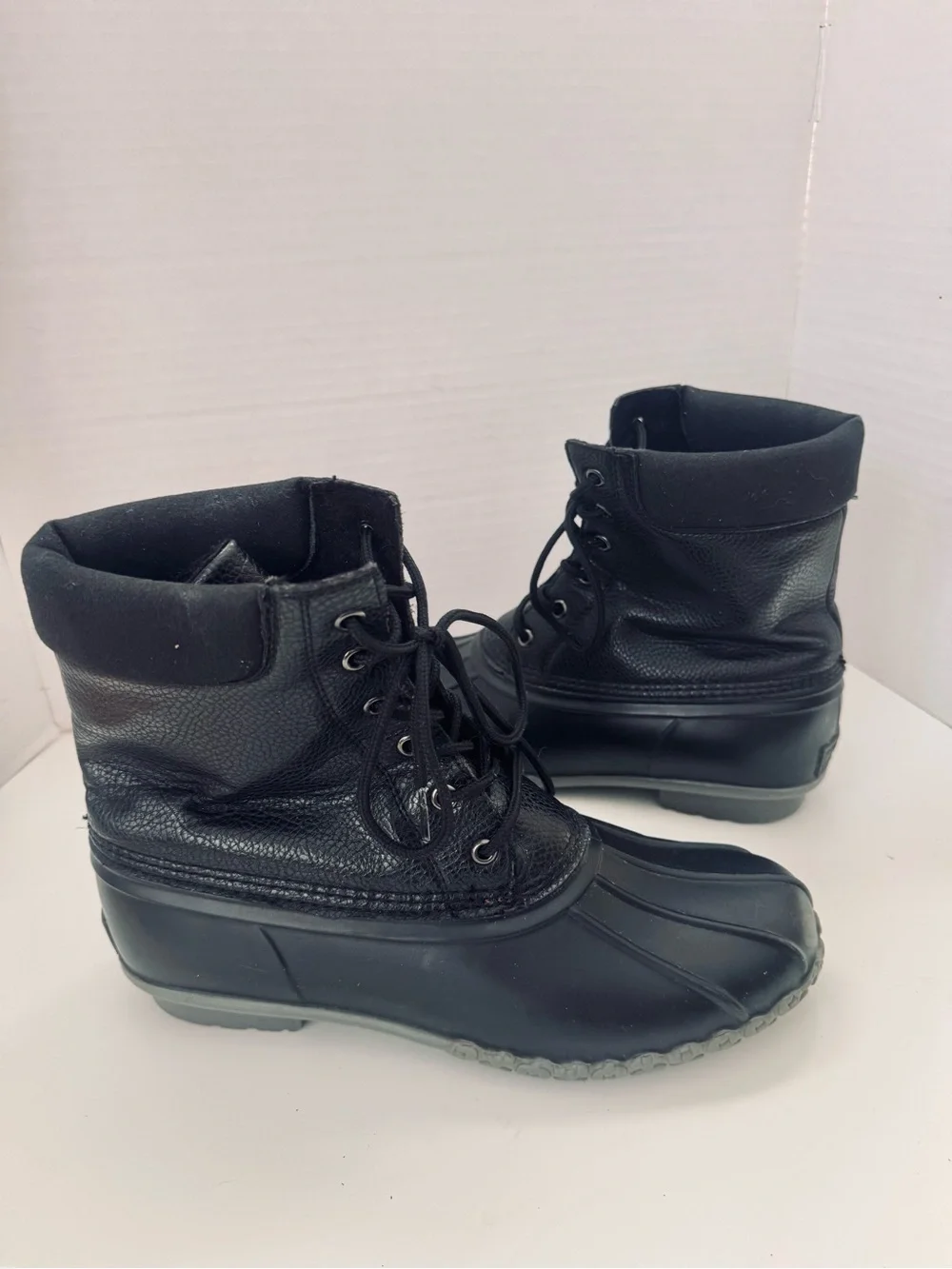 Weatherproof Vintage Men’s Adam II Black Waterproof Duck Boots Size 9M